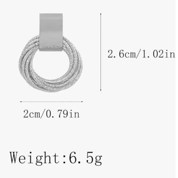 Gold Rings Stud Earrings - Picture 3 of 6